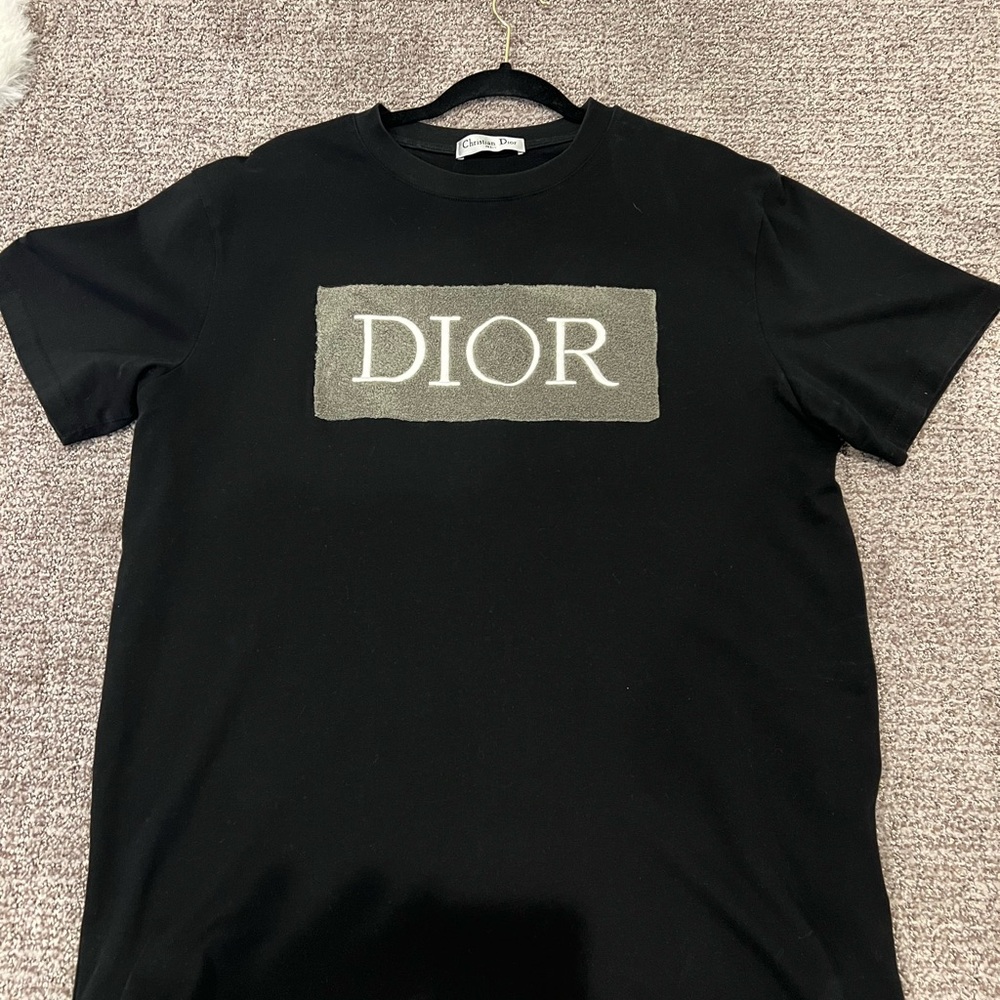 Dior Black Short Sleeve Tee with Logo